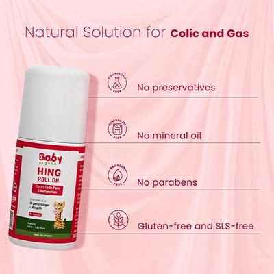 Baby Organo Ayurvedic Hing Fennel Oil Effective Relief from Colin & Indigestion Hing Roll On 40 ml - Pain Relief Oil
