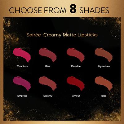 Myglamm Manish Malhotra Soiree Creamy Matte Lipstick - 02 Paradise 4.2 gm - Lipsticks