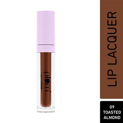 Plum Glassy Glaze Lip Lacquer 3-In-1 Lipstick + Lip Balm + Gloss 09 Toasted Almond 4.5 ml - Liquid Lipsticks