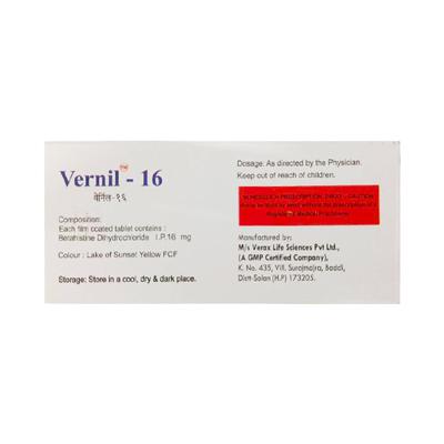 Vernil 16mg Tablet 10'S - Vertigo-Ant