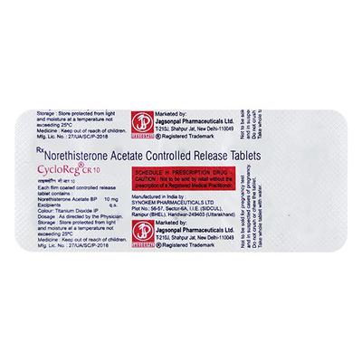 CYCLOREG CR 10mg Tablet 10's - Hormonal Therapy-Oes