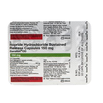 Ganaton OD 150mg Capsule 10'S - Gastro Intestinal Motility Disorders-GIT