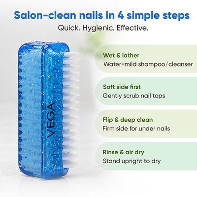 Vega Dual Surface Nail Brush (NB - 02) 48 gm - Manicure & Pedicure Kits