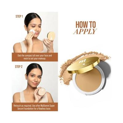 MyGlamm Super Serum Compact -202W Latte 9 gm - Compact Powder