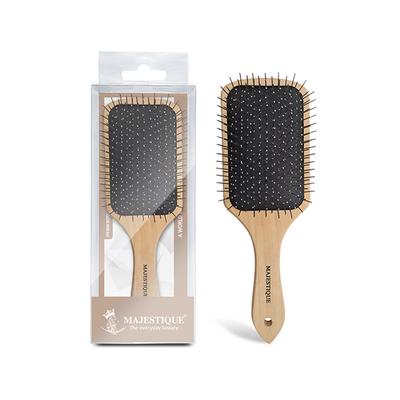 Majestique Premium Wooden Metal Pin Brush, Eco Friendly Wooden Hair Brush with Metal Pin Bristles 1's - Hair Brushes