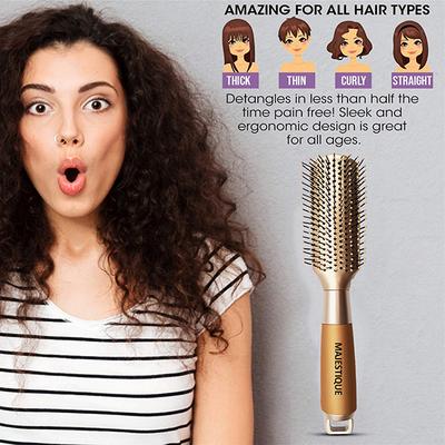 Majestique Golden Hair Styler Brush for Blow Drying, Styling and Solon for Men and Women 1's - Others
