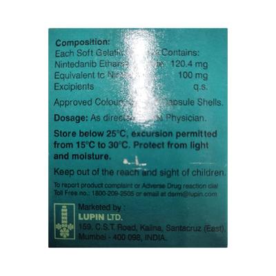 IDOFNIB 100 Soft Gelatin Capsule 10's - Idiopathic Pulmonary Fibrosis