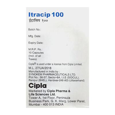 ITRACIP 100 Capsule 10's - Fungal Infections-Anf