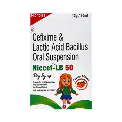 NICCEF LB 50 ORANGE FLAVOUR Dry Syrup 30ml - Bacterial Infections-Cep