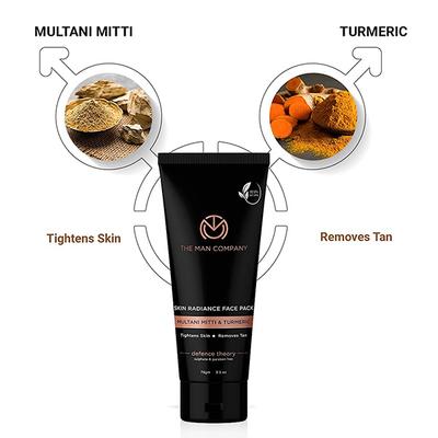 The Man Company Skin Radiance Tan Removal Face Pack with Multani Mitti & Turmeric 75 ml - Masks & Peels