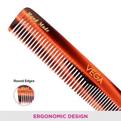 Vega Pocket Hair Comb for Men and Women, Brown (VC2HMC-19D) 2's - Hair Combs
