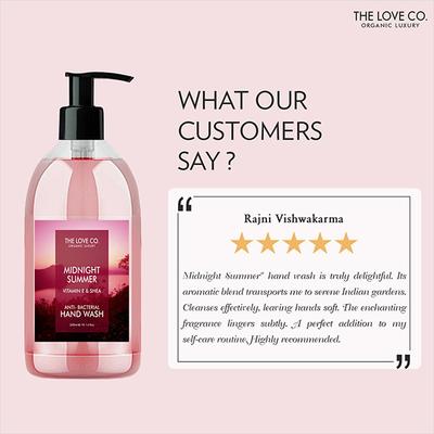 The Love Co. Midnight Summer Hand Wash For Moisturized Hand - Gentle Cleanser for Soft Hands - Liquid Hand Soap Suitable for Sensitive Skin 300 ml - Hand Wash & Soaps