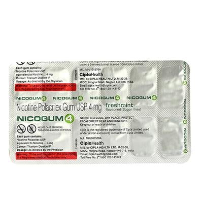 NICOGUM 4 SUGAR FREE FRESHMINT FLAVOURED Chew Gum 12's - Smoking cessation