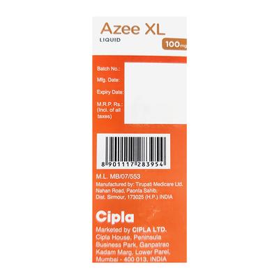 AZEE XL PEPPERMINT & ORANGE FLAVOUR 100mg Liquid 30ml - Bacterial Infections-Mac