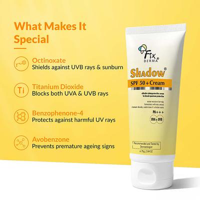 Fixderma Shadow SPF 50+ Sunscreen Cream 75 gm - Face Sunscreen