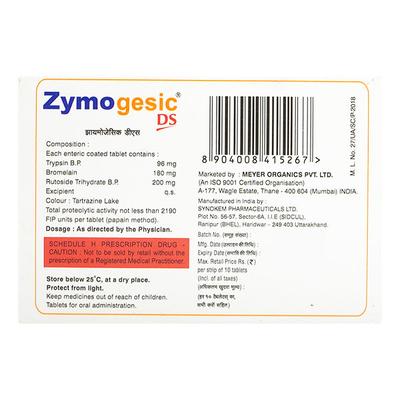 Zymogesic DS Tablet 10'S - Pain relief-Ant