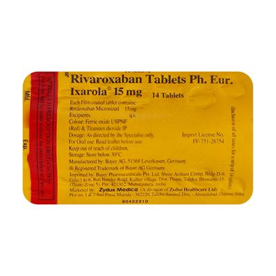 Ixarola 15mg Tablet 14'S - Blood Clot-Ant