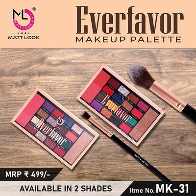 Matt Look 18 Shades Everfavor Makeup Palette Eyeshadow Highlighter Blush - 02 18.5 gm - Face Palettes