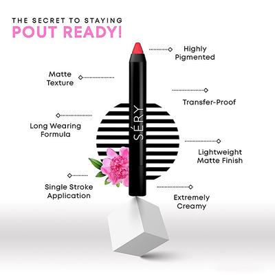 SERY Soft Matte Lip CrayonEverlasting Rum 2.4 gm - Lip Crayons
