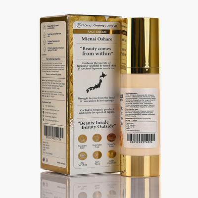 VIA TOKYO ORGANIC Ginseng & Olive Oil Face Cream, Moisturizing, No Sulphates, No Paraben 50 ml - Face Creams