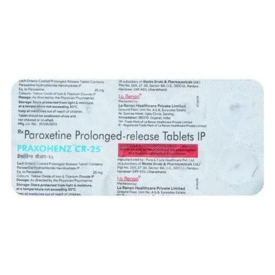 PRAXOHENZ CR 25 Tablet 10's - Depression-Ant