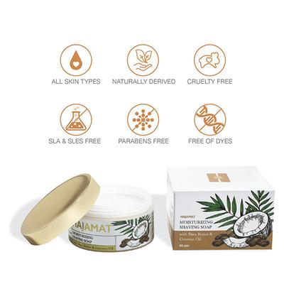 Hajamat Moisturizing Shaving Soap With Shea Butter & Coconut Oil 80 gm - Shaving Creams