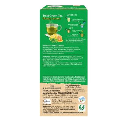 Organic India Tea Bags- Tulsi Honey Lemon 25's - Green/Herbal Teas