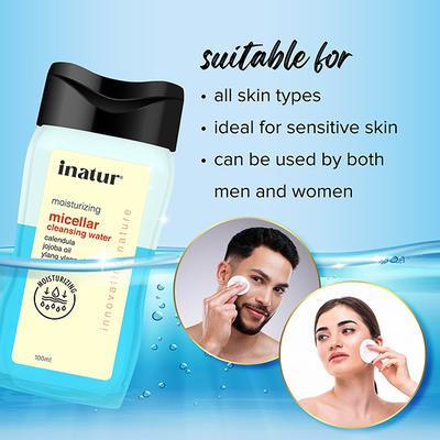 Inatur Micellar Cleansing Water - Jojoba Oil 100 ml - Face Wash & Cleansers