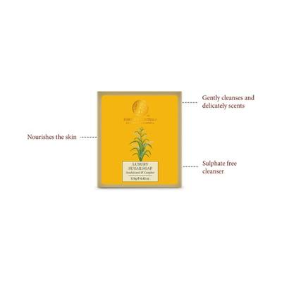 Forest Essentials Luxury Sugar Soap Sandalwood & Camphor Soap 125gm - Soaps