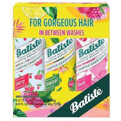 Batiste Dry Hair Shampoo - Coconut & Exotic Tropical 50 ml + Fruity & Cheeky Cherry 50 ml + Floral & Flirty Blush 50 ml - Dry Shampoos & Conditioners
