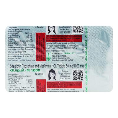 LUPISIT M 1000 Tablet 10's - Diabetes-Ant