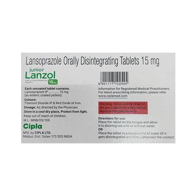 JUNIOR LANZOL STRAWBERRY FLAVOUR Tablet 15's - Ulcer/Reflux/Flatulence-Aaa