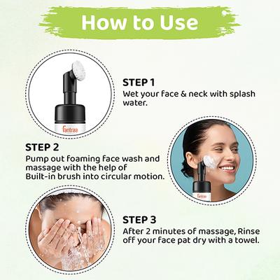 Fantraa Green Tea Foaming Face Wash with Built 150 ml - Face Wash & Cleansers