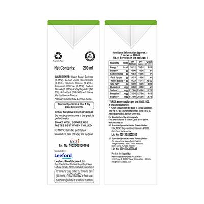 ORALYTE TETRA PACK LEMON FLAVOUR Liquid 200ml - Supplements-Ele