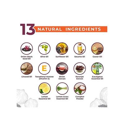 Aravi Organic 100% Pure Onion Hair Growth Carrier Hair Oil 200 ml - Hair Oils