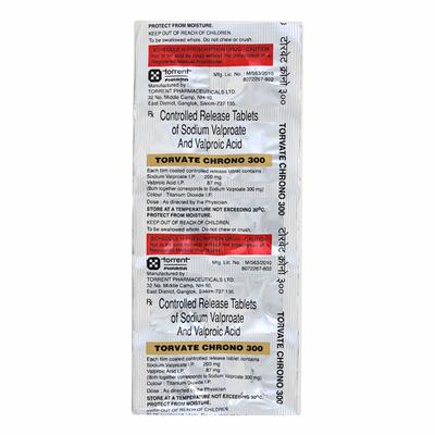 Torvate Chrono 300mg Tablet 10'S - Epilepsy/Convulsion-Ant