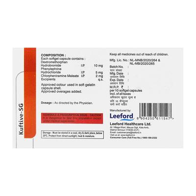 KUFTIVE SG Softgel Capsule 10's - Cough And Cold-Cou