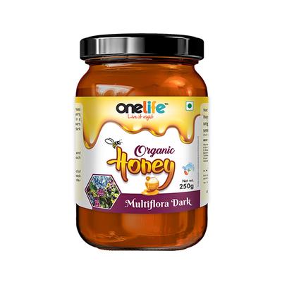 Onelife Organic Honey - Multiflora Dark 250 gm - Herbal Dietary Supplement