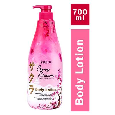 Scentio Cherry Blossom Lightening & Smooth Body Lotion 700 ml - Lotions & Creams