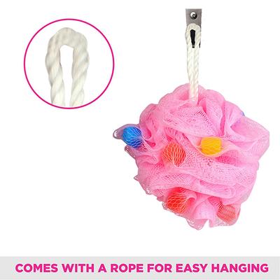 Vega Color Cube Fluffy Bath Sponge Loofah, Multicolor (VC2BA-3/7) 2's - Body Scrubbers & Brushes