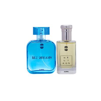 Ajmal Blu Dreams EDP Citurs Fruity Perfume And Neutron EDP Citrus Fruity Perfume 200 ml - Men Perfumes (Edt/Edp)