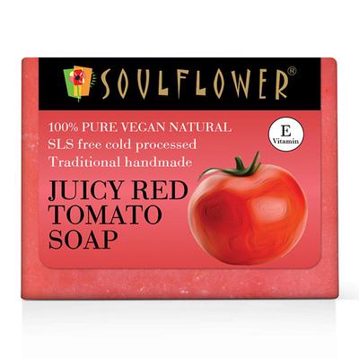 Soulflower Juciy Red Tomato Soap 150 gm - Shower Gels & Body Wash