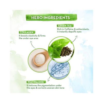 Mamaearth Green Tea Under Eye Patches with Green Tea & Collagen for Puffy Eyes 60's - Eye Masks