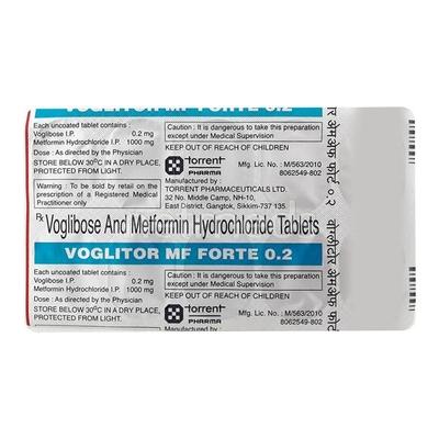 Voglitor MF Forte 0.2/1000mg Tablet 10'S - Diabetes-Ant