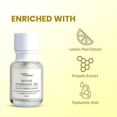 Earth Rhythm Revive Overnight Gel With 20% Propolis 50 gm - Face Gels