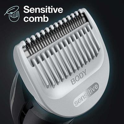 Braun Body Groomer 3 for Men from Gillette, BG3340, Manscaping Tool, SkinShield Technology Gray and Black 330 gm - Grooming Kits