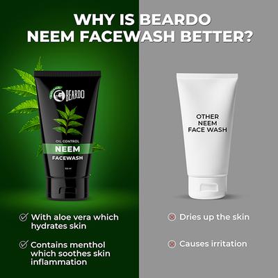Beardo Face Wash Oil Control- Neem 100 ml - Lotions & Creams