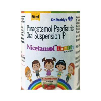 NICETAMOL JUNIOR 125MG STRAWBERRY FLAVOUR Suspension 60ml - Fever-Ana