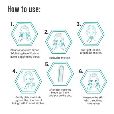 Sirona Facial Razor for Women (Pack of 2) 1's - Shaving & Hair Removal