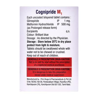 COGNIPRIDE M 1mg Tablet 10's - Diabetes-Ant